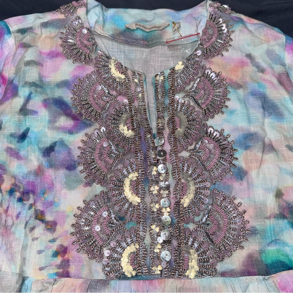 Soft Surroundings Bazille Pastel Tie Dye Tunic Top XL extra large petite - Picture 5 of 8